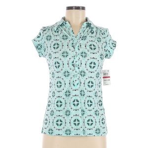 Charter Club Short Sleeve Polo Aqua Gloss